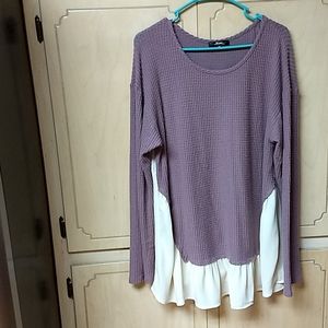 2 tone blouse an thermal tee